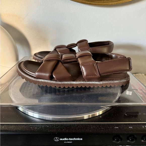 Zara Brown Grandpa Velcro Sandals | Size 8 - Picture 4 of 6